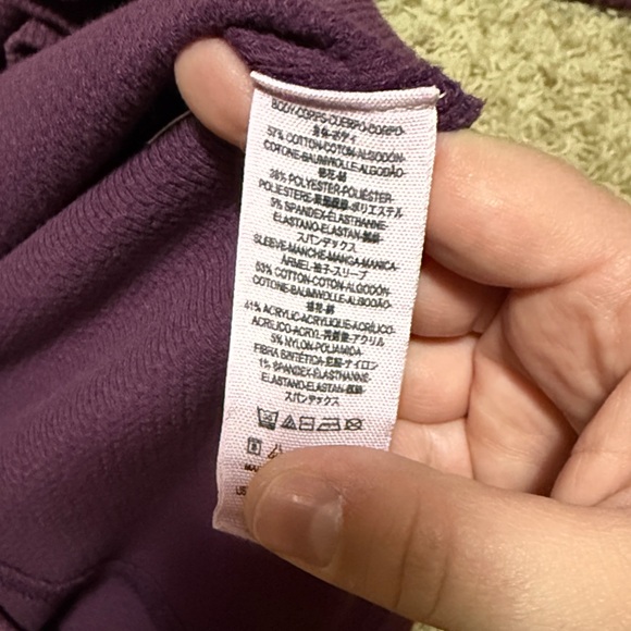 Free People Purple Long Sleeve Henley Top with Gray Accents - Picture 8 of 8